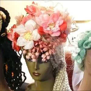 Accessories | Blonde Braided Showstopper Pink Flower Wig 